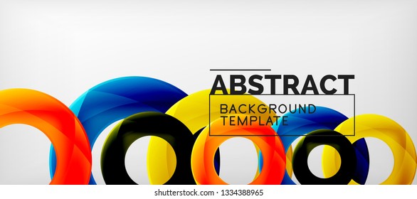 Vector rings abstract background, modern illustration template