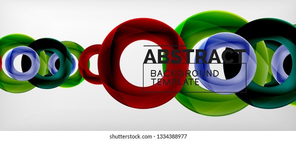 Vector rings abstract background, modern illustration template