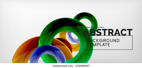 Vector rings abstract background, modern illustration template