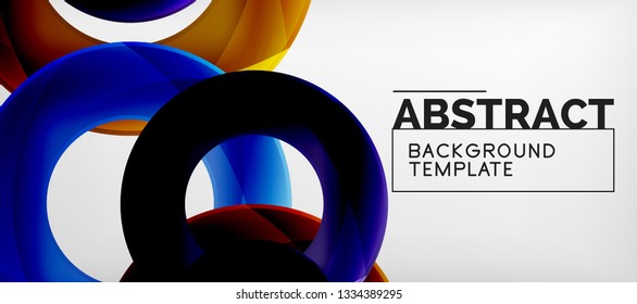 Vector rings abstract background, modern illustration template