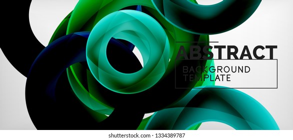 Anillos vectores fondo abstracto, plantilla de ilustración moderna