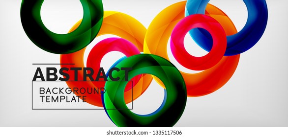 Anillos vectores fondo abstracto, plantilla de ilustración moderna
