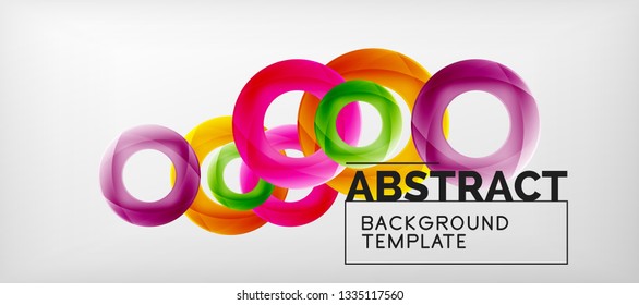 Vector rings abstract background, modern illustration template