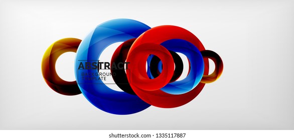 Anillos vectores fondo abstracto, plantilla de ilustración moderna