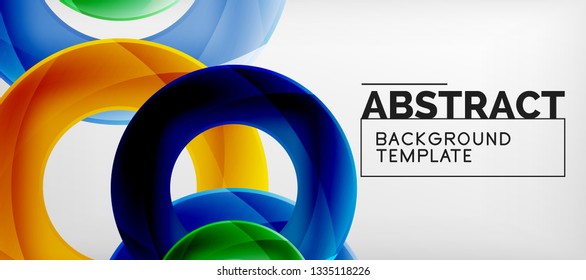 Vector rings abstract background, modern illustration template
