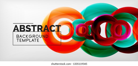 Vector rings abstract background, modern illustration template