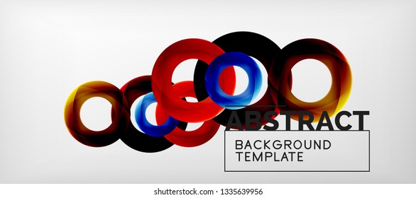 Vector rings abstract background, modern illustration template