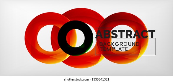 Anillos vectores fondo abstracto, plantilla de ilustración moderna