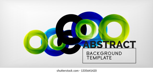 Anillos vectores fondo abstracto, plantilla de ilustración moderna