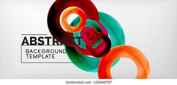Vector rings abstract background, modern illustration template