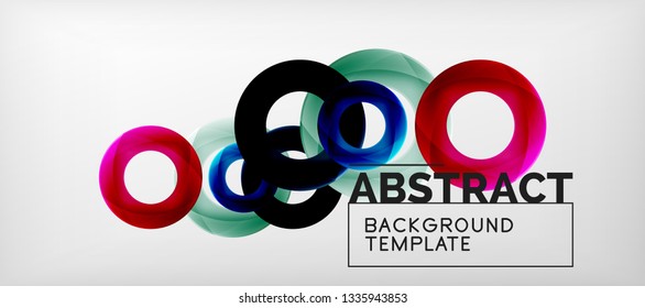 Vector rings abstract background, modern illustration template