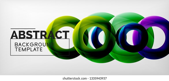 Vector rings abstract background, modern illustration template
