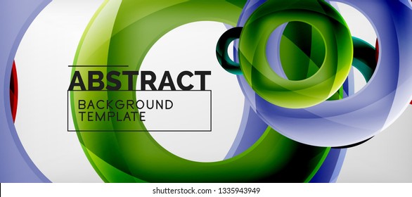 Vector rings abstract background, modern illustration template