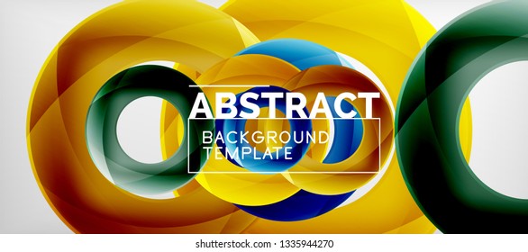 Vector rings abstract background, modern illustration template