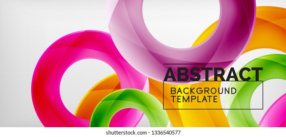 Anillos vectores fondo abstracto, plantilla de ilustración moderna