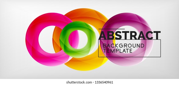 Vector rings abstract background, modern illustration template