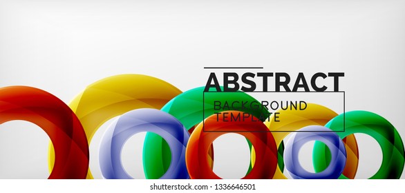 Anillos vectores fondo abstracto, plantilla de ilustración moderna