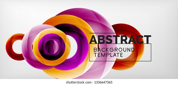 Vector rings abstract background, modern illustration template
