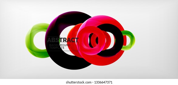 Vector rings abstract background, modern illustration template