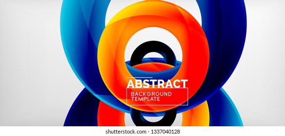 Anillos vectores fondo abstracto, plantilla de ilustración moderna