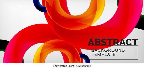 Anillos vectores fondo abstracto, plantilla de ilustración moderna