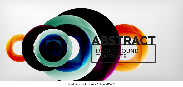 Vector rings abstract background, modern illustration template