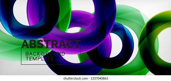 Vector rings abstract background, modern illustration template