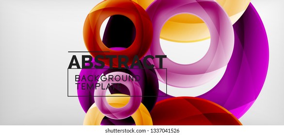 Anillos vectores fondo abstracto, plantilla de ilustración moderna