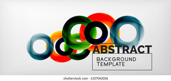 Vector rings abstract background, modern illustration template