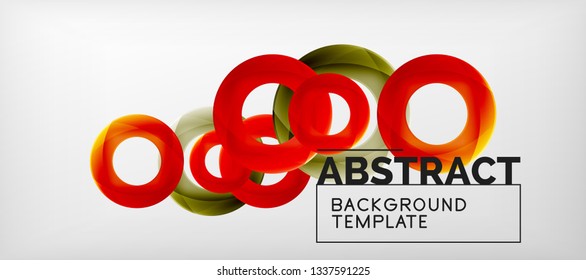 Vector rings abstract background, modern illustration template