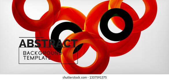 Anillos vectores fondo abstracto, plantilla de ilustración moderna