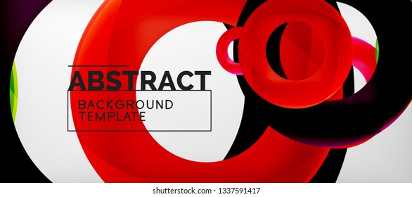 Vector rings abstract background, modern illustration template