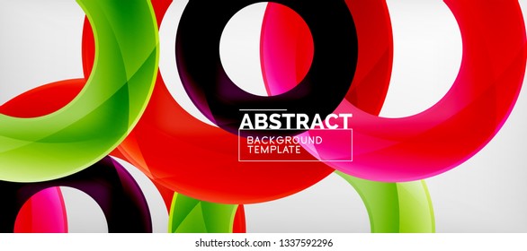 Vector rings abstract background, modern illustration template
