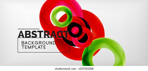 Vector rings abstract background, modern illustration template