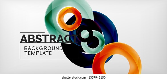 Vector rings abstract background, modern illustration template