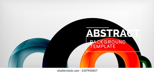 Vector rings abstract background, modern illustration template