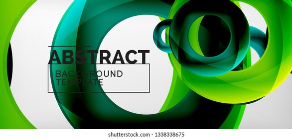 Vector rings abstract background, modern illustration template