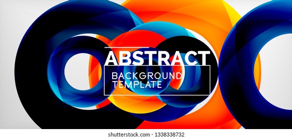 Anillos vectores fondo abstracto, plantilla de ilustración moderna