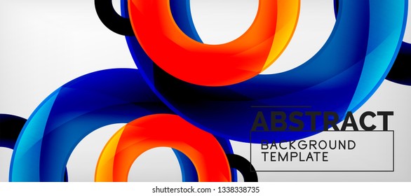 Anillos vectores fondo abstracto, plantilla de ilustración moderna