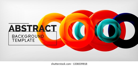 Vector rings abstract background, modern illustration template