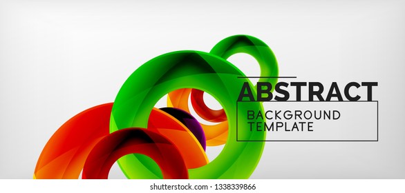 Vector rings abstract background, modern illustration template
