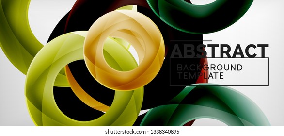 Vector rings abstract background, modern illustration template