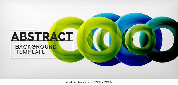 Vector rings abstract background, modern illustration template