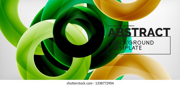 Vector rings abstract background, modern illustration template