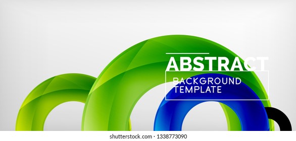 Vector rings abstract background, modern illustration template