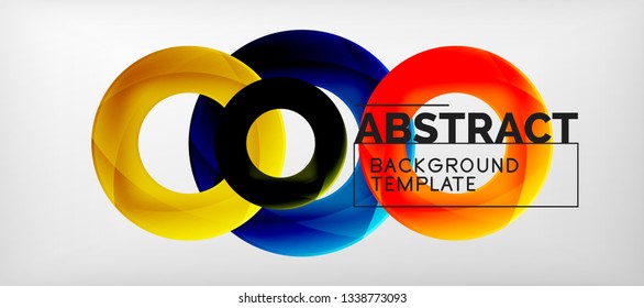 Anillos vectores fondo abstracto, plantilla de ilustración moderna
