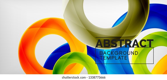 Vector rings abstract background, modern illustration template
