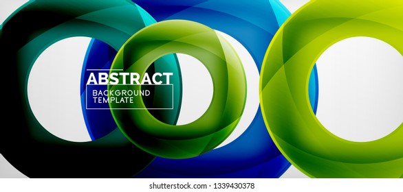 Vector rings abstract background, modern illustration template
