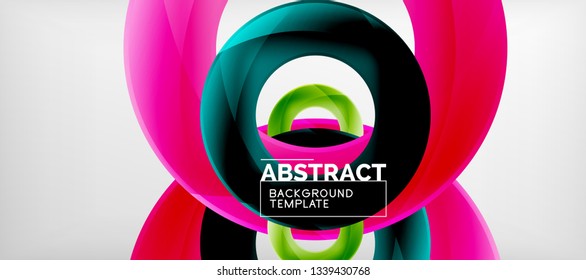 Vector rings abstract background, modern illustration template