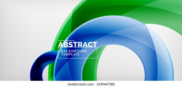 Anillos vectores fondo abstracto, plantilla de ilustración moderna